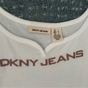 DNKY Jeans white tank top NEW women’s Large